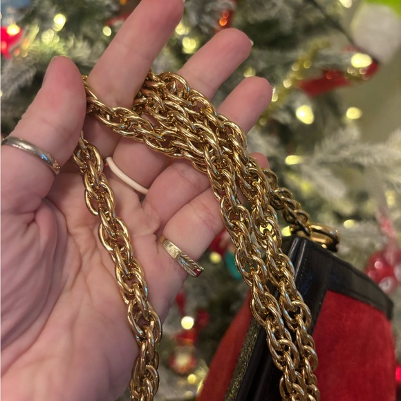 GUCCI GG Ophidia Sherry Line Medium Red Suede & Black Patent Leather Crossbody - Picture 7 of 15